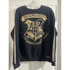 Hogwarts Logo Sweatshirt Harry Potter Shop Kings Cross Sz M Black Movie Wizard